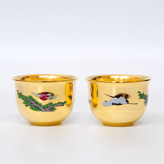 Aterina 雙層真空純金電鍍燒酒杯2p+紙盒套組, 1套, 金子