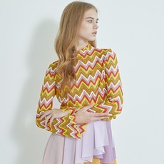 라이 지그재그 블라우스 탑