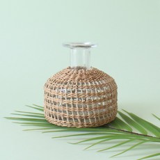 MORIANN 室內藤編玻璃花瓶 C款, 混色