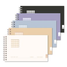 DASH AND DOT Ready Study Mini 6 個月學習計劃書 5 件套, 奶油象牙色、曲奇米色、藍色蘇打水、紫色、單黑色