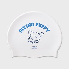 Acoral 矽膠製泳帽, 1個, 潛水小狗 藍色