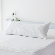 La Pomme 3層編織素色棉質長型枕頭, 白色的