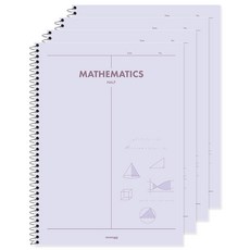 뭉구 3000 2분할 수학연습장, 퍼플, 4개