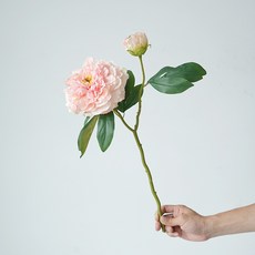 틴코 조화 고급스러운 인조 작약 인테리어 꽃, 핑크, 1개 핑크, 1개