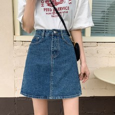 Goodif 女款透氣南瓜高腰A字牛仔裙