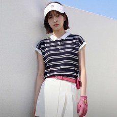 Pippin 女款高爾夫日常條紋短袖T恤 #112982