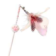 둥둥펫 고양이 환장 깃털 낚시대, 화이트, 1개