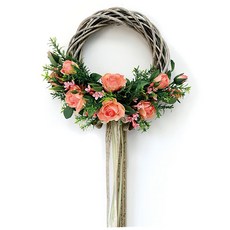 Garden in the City 埃斯梅拉達玫瑰古董花環, 鮭魚色