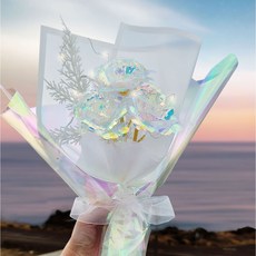 EPLYN LED全息玫瑰花束 + 提袋組, 極光, 1個