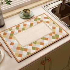 여신 미끄럼 방지 규조토 주방 고급 흡수 속건 식탁매트, 스타일23, 2개, 30 x 40 cm
