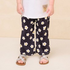 밀크마일 아동용 냉감 통기성 핫 썸머 플라워 시원주름 부츠컷 팬츠