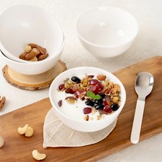 Happy Jeong Korea圓形飯碗, 白色, 4個