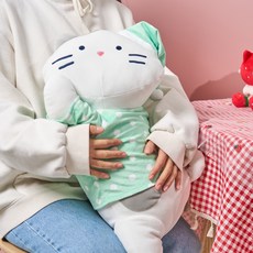 BUTTERSHOP 草莓野餐牛奶貓身體抱枕, 44cm, 綠色, 1個