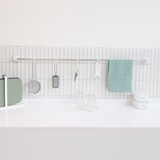 不鏽鋼可調寬度掛架, 銀+白色, 1入