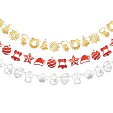 B Home Baking 聖誕節旗幟3件組, 白色, 金色, 紅色, 1套