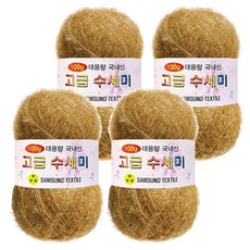 Yarna 100g 大容量高級菜瓜布編織線 4入 + A款印刷圖案 8種組合, 173 黃駝色, 1套