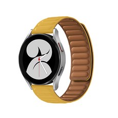 三星 Galaxy Watch 4 3 Classic 錶帶 Active 2 磁吸矽膠錶帶 01 Galaxy Watch 20mm, 黃色