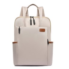 JH Company 現代雙口袋後背包, 乳白色