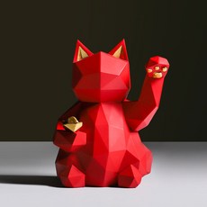 室內裝飾道具幸運貓, 紅色的