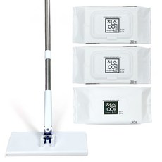 CHUNGSON 免手洗拖把 大型拖把+濕拖把布 30張*2包+靜電布 30張組, 1套