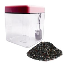 Aquatera LED一體式室內魚缸+裝飾石組 DAL25 黑色, 粉色（魚缸）