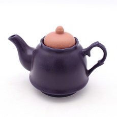 月鹽 韓國製 霧面 陶瓷 雙色 茶壺, 深紫色, 1個