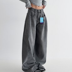 Lalaon 女款 長/短版 寬版高腰牛仔褲 26TSP3628