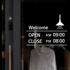 Sweet Space 營業時間貼紙 選項18 + 備用數字貼紙 2張組, 白色