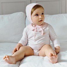 MaritheFrancoisGirbaud 嬰幼兒水手領棉質連身衣 + 帽子套組