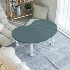 스토리퍼니쳐 국내생산 E0 LPM 땅콩 테이블, 무광 터키쉬그린