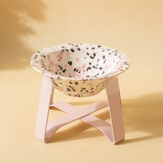 파스텔펫 반려동물 도트 페인트 식기 프리사이즈, 핑크, 1개