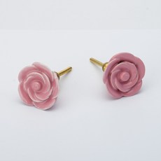 粉色鬱金香家具把手+配件 Knob-343, 10個