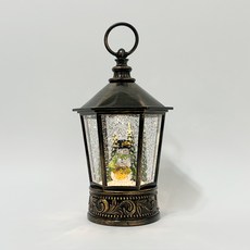 Marsh Marigold 聖誕復古六角燈籠音樂盒, B雪人, 14 x 14 x 22 cm