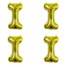 이니셜 글자 은박 풍선 알파벳 소 I, 골드, 4개