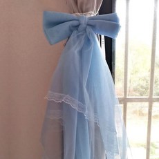 루비코코 레이스 프릴 리본 커튼타이백 20 x 60 x 100 cm, 스카이블루싱글, 1개
