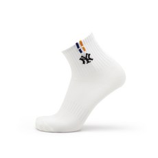 MLB 男性用中筒襪 03 3雙組, 白黃色