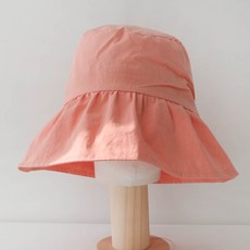 BABISOO 素色抽褶棉質漁夫帽