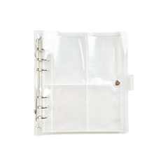 6孔 4格 亮粉小卡活頁夾 拍立得相簿 A5, 白色