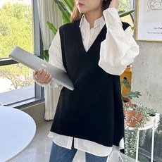 Dearlola 女士V領長版針織背心