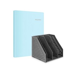 델리 4단 폴딩 북스탠드 + 린피니 클리어파일 20p 세트 78996-72411, 블랙(북스탠드), 그린(클리어파일), 1세트