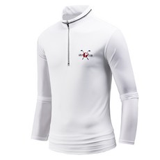 다꾸앙 남성용 냉감 레이 자수 골프웨어 반집업 긴팔 티셔츠 E04JKA_JL3878