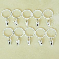 窗簾夾式掛環 25mm, 30個, 白色