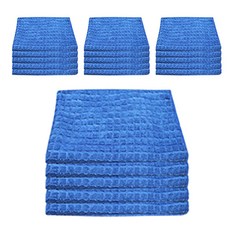 World Clean 高級格紋超細纖維抹布 藍色, 20個