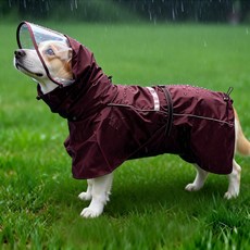 REDPUPPY 狗狗反光雨衣, 酒紅色, 1個
