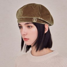VARZAR VA 方釘八角天鵝絨貝雷帽