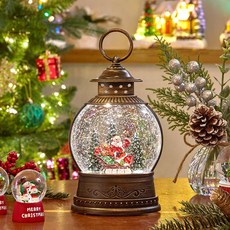 Modern House 雪橇聖誕老人自動音樂水晶球氣氛燈 提燈造型, 1個, 混合色