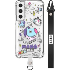 BT21 아이컬러즈 두들 스마트 탭 투명 에어 강화 휴대폰 케이스