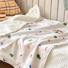 PRIELLE 庫瑪純棉超細纖維嬰兒毯, 小熊款