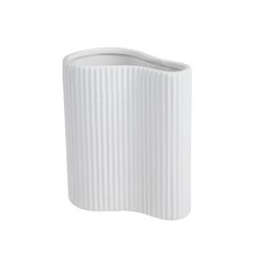 室內裝飾褶皺陶瓷花瓶 YT_RA101, 白色