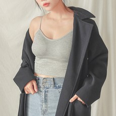 코코드림 여성용 볼륨 쫀쫀 골지 캡내장 크롭 나시 #8838